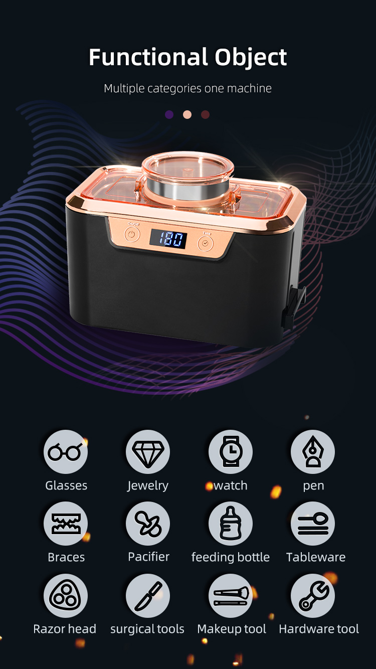 CODYSON CDS-310 0.8L Digital Small Ultrasonic Cleaner with Timer for Jewelry Watches Glasses